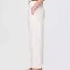 Pantalones rectos holgados hasta el tobillo de mezcla de lino