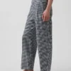 Pantalones rectos holgados hasta el tobillo de mezcla de lino