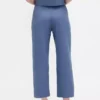 Pantalones rectos holgados hasta el tobillo de mezcla de lino