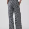 Pantalones rectos holgados hasta el tobillo de mezcla de lino