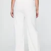 Pantalones rectos holgados hasta el tobillo de mezcla de lino