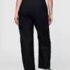 Pantalones rectos holgados hasta el tobillo de mezcla de lino