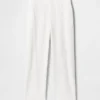 Pantalones rectos holgados hasta el tobillo de mezcla de lino