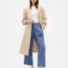 Pantalones rectos holgados hasta el tobillo de mezcla de lino