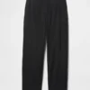Pantalones rectos holgados hasta el tobillo de mezcla de lino