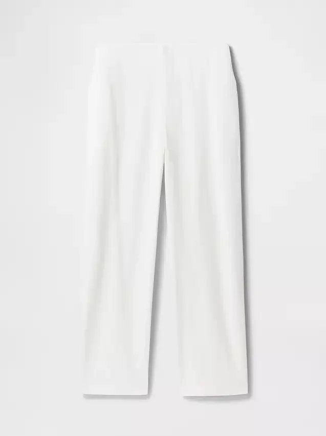Pantalones rectos holgados hasta el tobillo de mezcla de lino