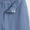 Pantalones rectos holgados hasta el tobillo de mezcla de lino
