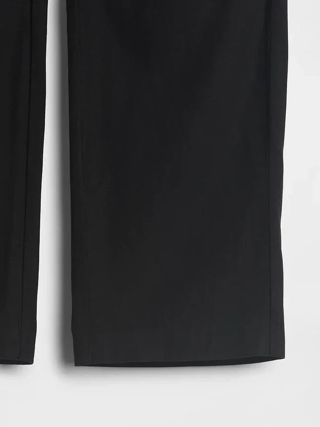 Pantalones rectos holgados hasta el tobillo de mezcla de lino
