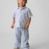 Pantalones sin tirantes de lino y algodón para bebés y niños pequeños