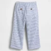 Pantalones sin tirantes de lino y algodón para bebés y niños pequeños