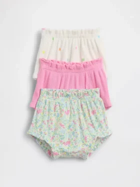 Pantalones tipo bloomer con volantes Tinyrib de Baby First Favorites (paquete de 3)