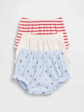 Pantalones tipo bloomer con volantes Tinyrib de Baby First Favorites (paquete de 3)