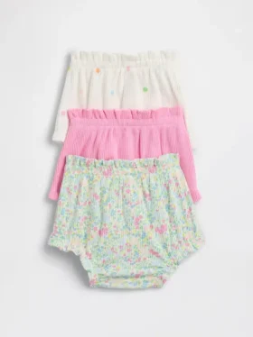 Pantalones tipo bloomer con volantes Tinyrib de Baby First Favorites (paquete de 3)