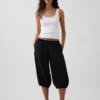 Pantalones tipo culotte de gasa de algodón
