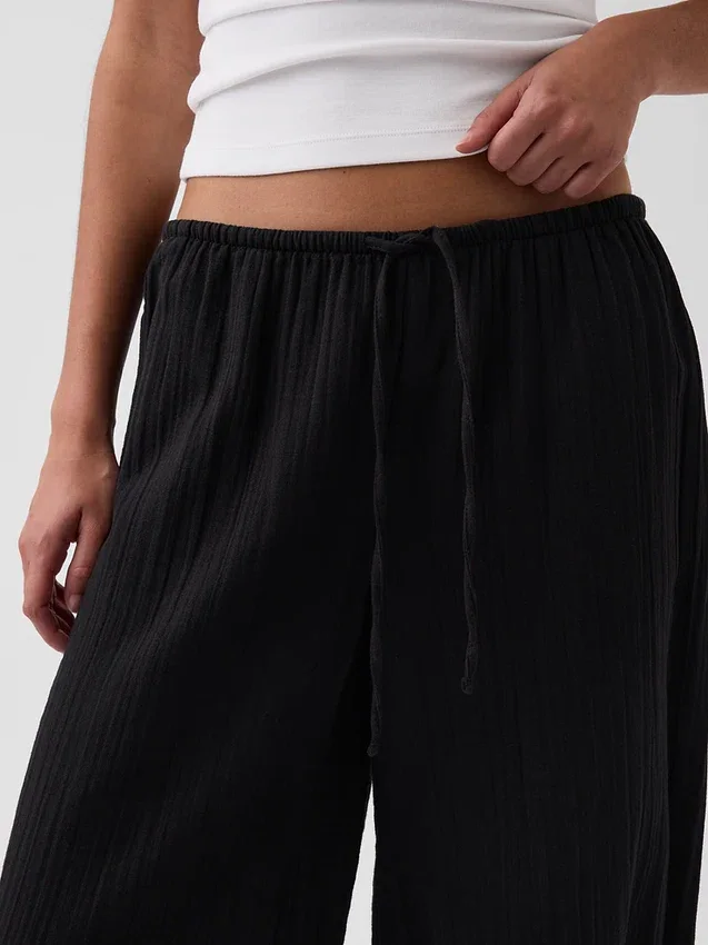 Pantalones tipo culotte de gasa de algodón
