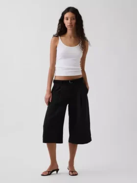 Pantalones tipo culotte de talle bajo