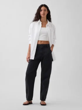 Pantalones utilitarios de talle medio hasta el tobillo