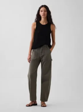 Pantalones utilitarios de talle medio hasta el tobillo