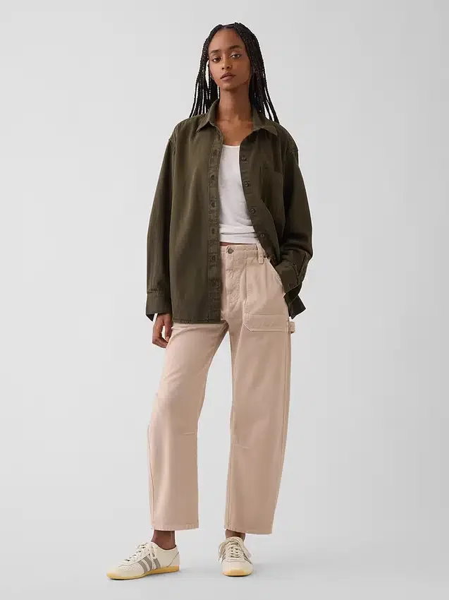 Pantalones utilitarios de talle medio hasta el tobillo