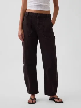 Pantalones utilitarios de talle medio hasta el tobillo