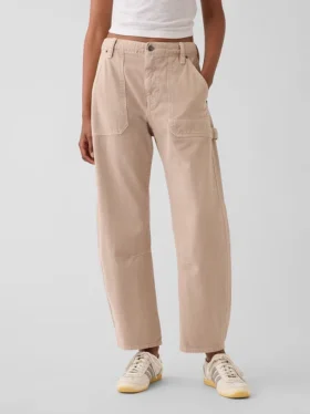 Pantalones utilitarios de talle medio hasta el tobillo