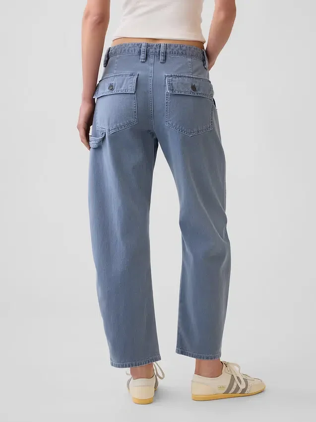 Pantalones utilitarios de talle medio hasta el tobillo