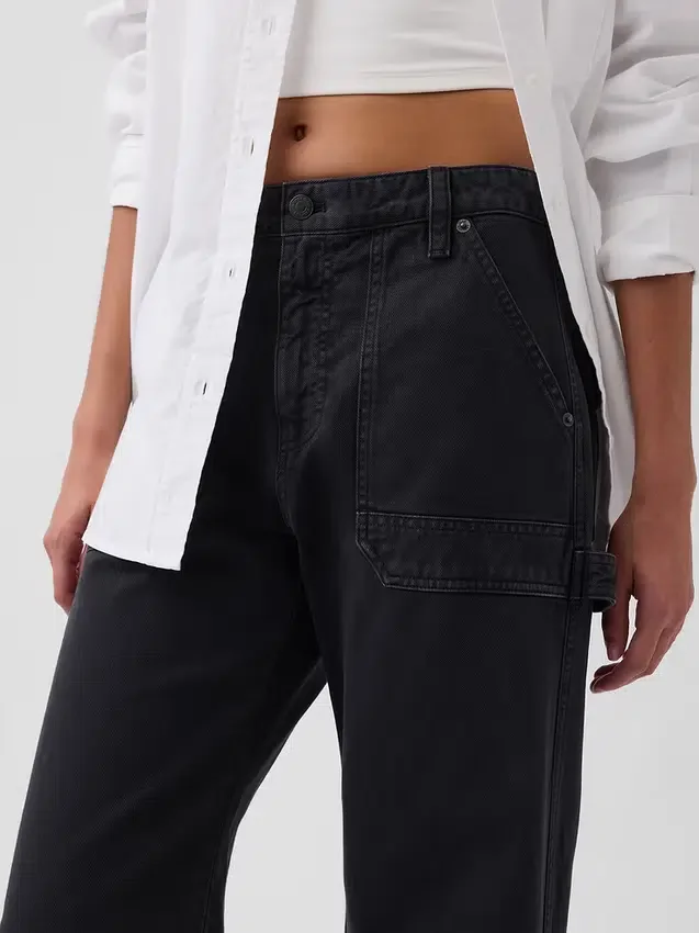 Pantalones utilitarios de talle medio hasta el tobillo