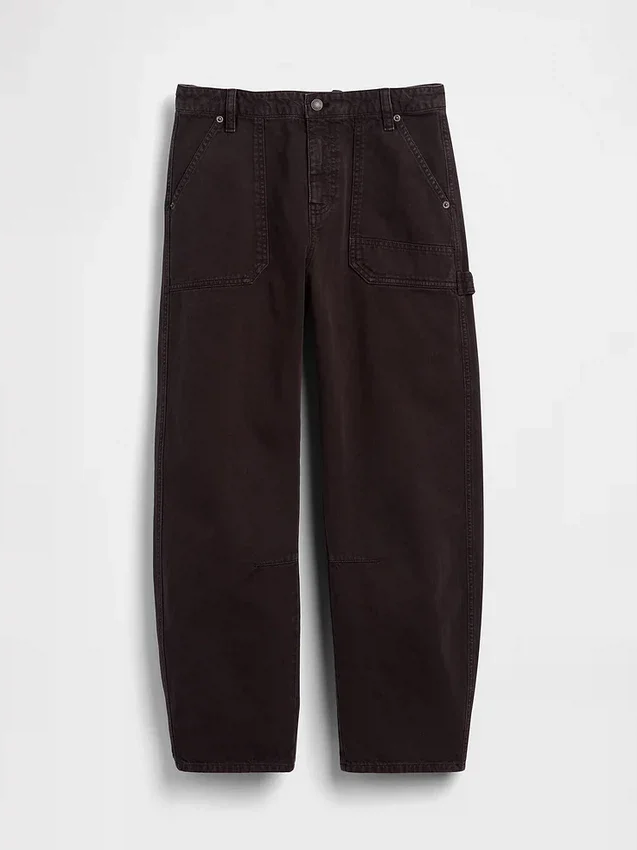 Pantalones utilitarios de talle medio hasta el tobillo