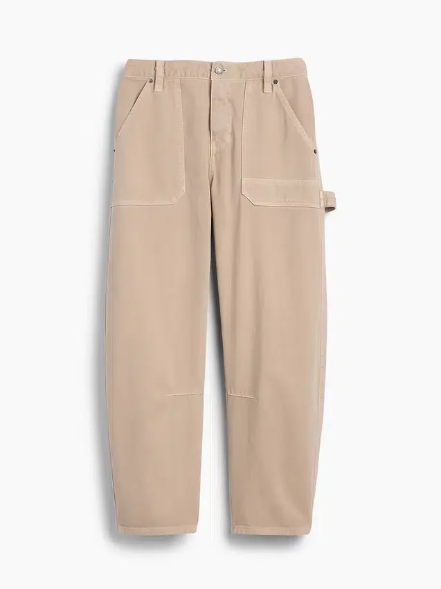 Pantalones utilitarios de talle medio hasta el tobillo