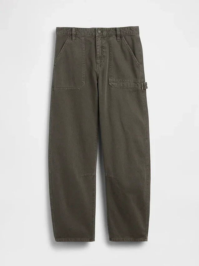 Pantalones utilitarios de talle medio hasta el tobillo