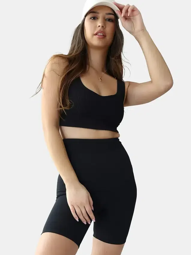 Paquete de dos: leggings y pantalones cortos de ciclismo posparto de Ingrid e Isabel