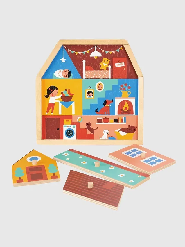 Paquete de juguetes de reconocimiento de formas con rompecabezas para niños pequeños