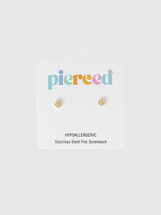 Pendientes con cierre de rosca «Tiny Classic Flower» de Pierced Co
