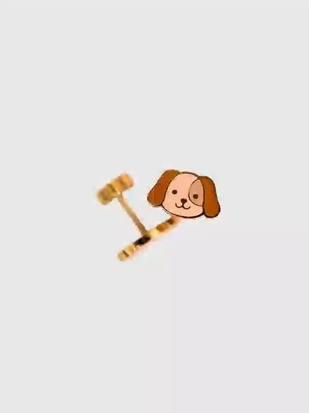 Pendientes de perno con diseño de perro