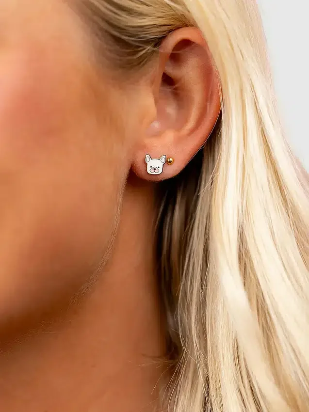Pendientes de perno con diseño de perro