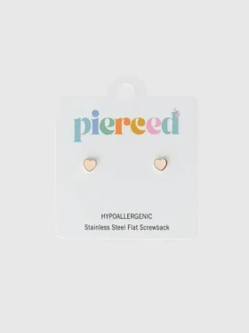 Pendientes de rosca con corazoncito color melocotón de Pierced Co