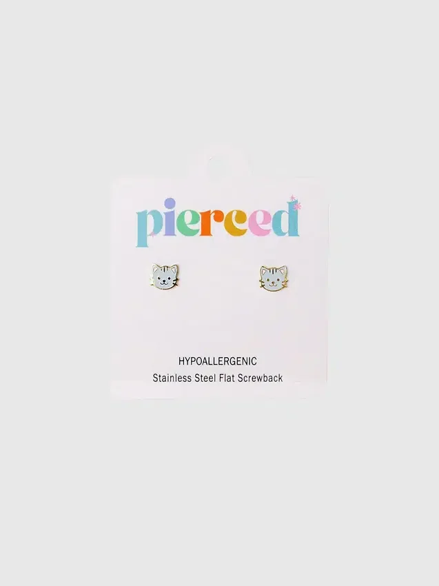 Pendientes de rosca con diseño de gato