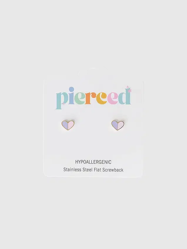 Pendientes de tornillo «Heart Duo» de Pierced Co