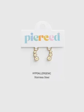 Pierced Co: Colgante de margarita para aretes tipo huggie