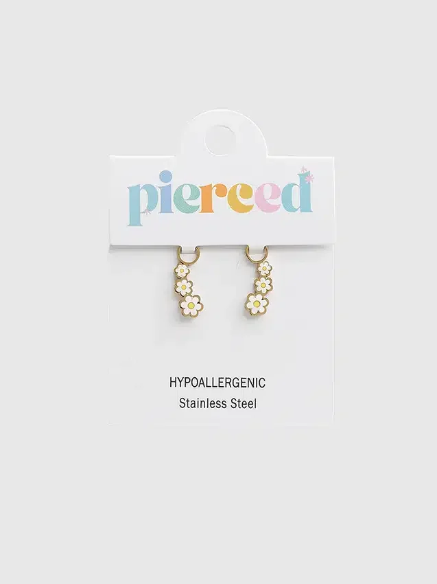 Pierced Co: Colgante de margarita para aretes tipo huggie