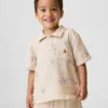Polo de gasa de algodón estampado para bebés y niños pequeños