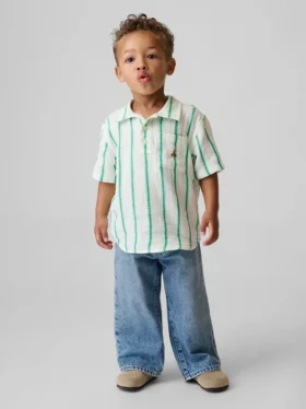 Polo de gasa de algodón estampado para bebés y niños pequeños