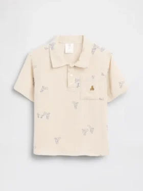 Polo de gasa de algodón estampado para bebés y niños pequeños