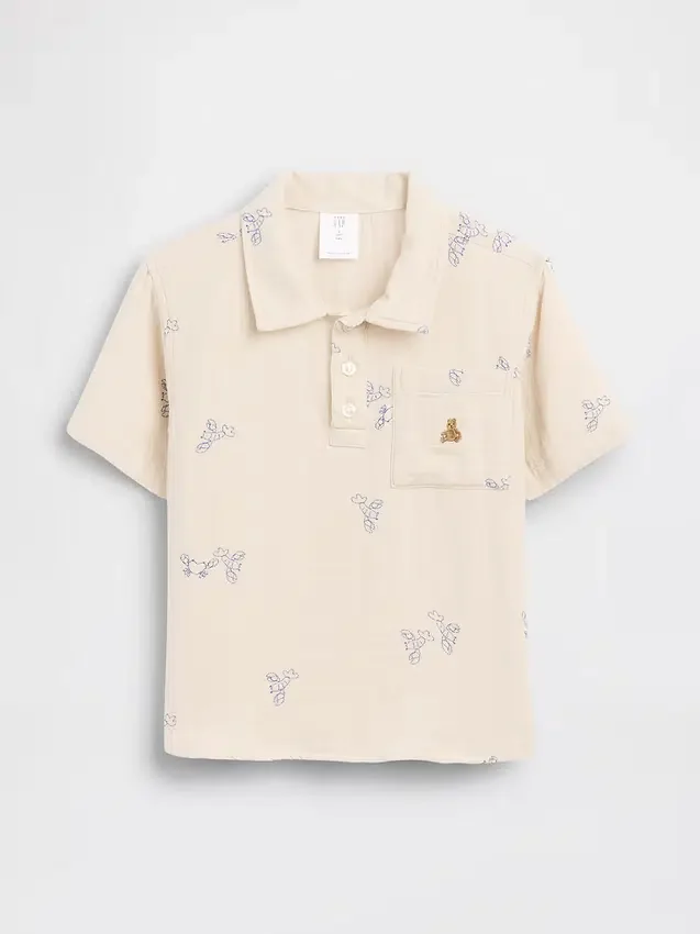 Polo de gasa de algodón estampado para bebés y niños pequeños