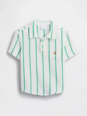 Polo de gasa de algodón estampado para bebés y niños pequeños