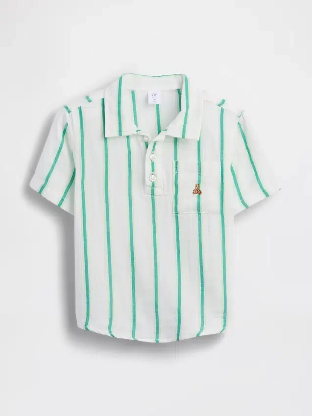 Polo de gasa de algodón estampado para bebés y niños pequeños