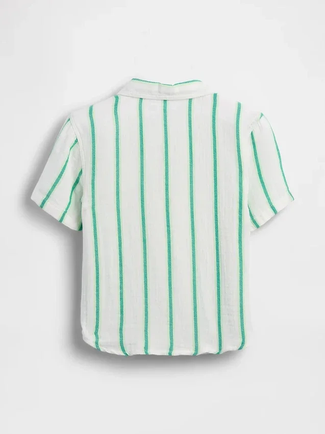 Polo de gasa de algodón estampado para bebés y niños pequeños
