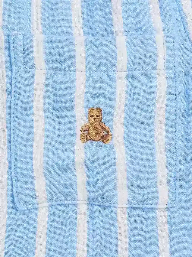 Polo de gasa de algodón estampado para bebés y niños pequeños