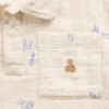 Polo de gasa de algodón estampado para bebés y niños pequeños