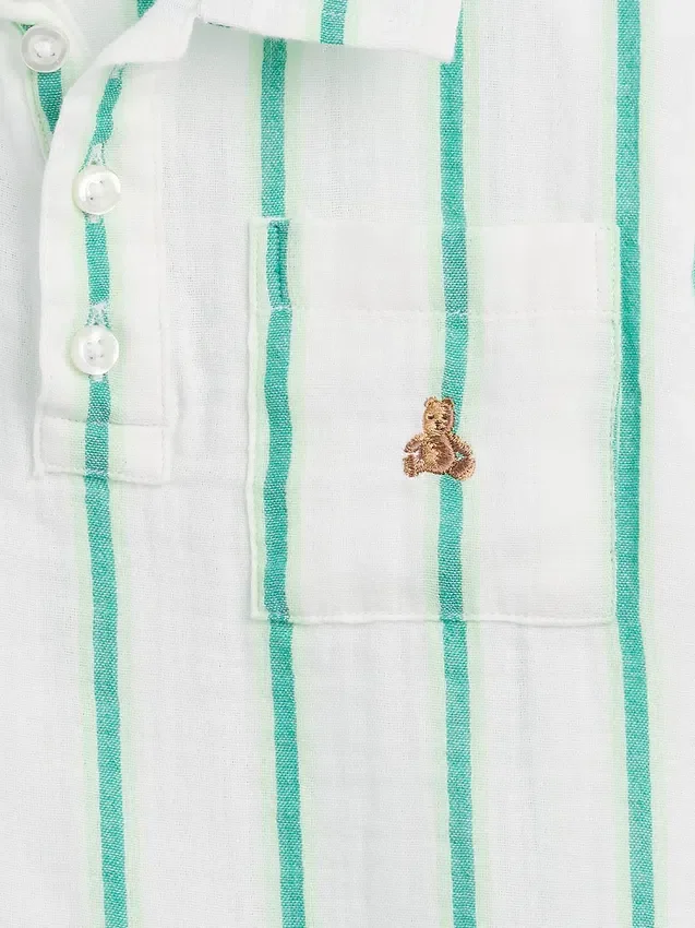 Polo de gasa de algodón estampado para bebés y niños pequeños